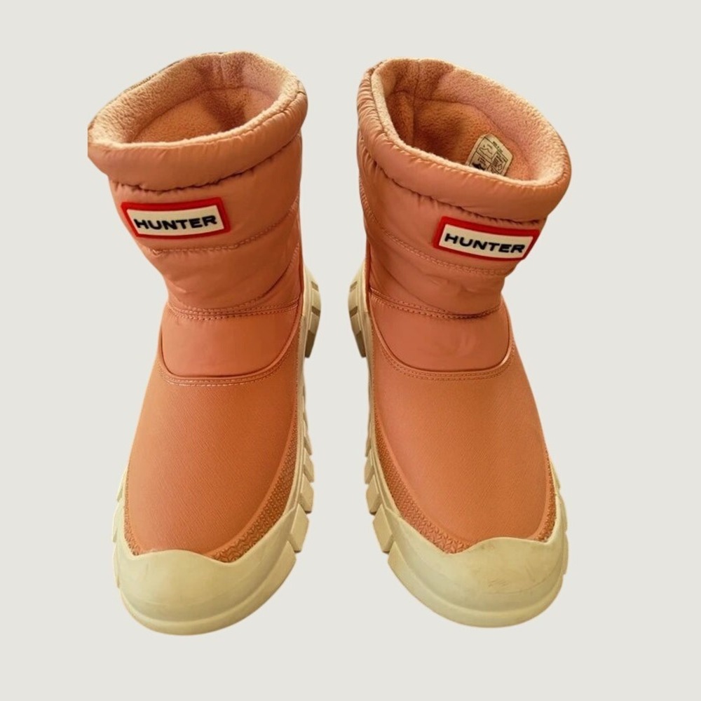 Hunter Intrepid Insulated Snow Boots Pink Water Resistant Chunky Sole US 5